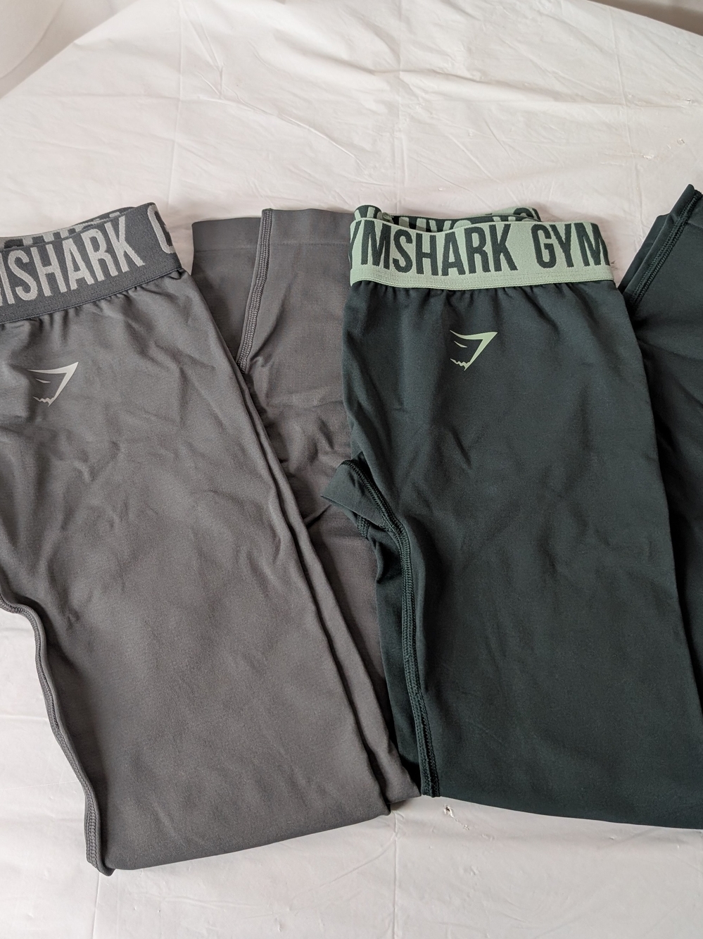 Gymshark Seamless Compression Leggings Set Of 2 Grey & Dark Green Size Medium